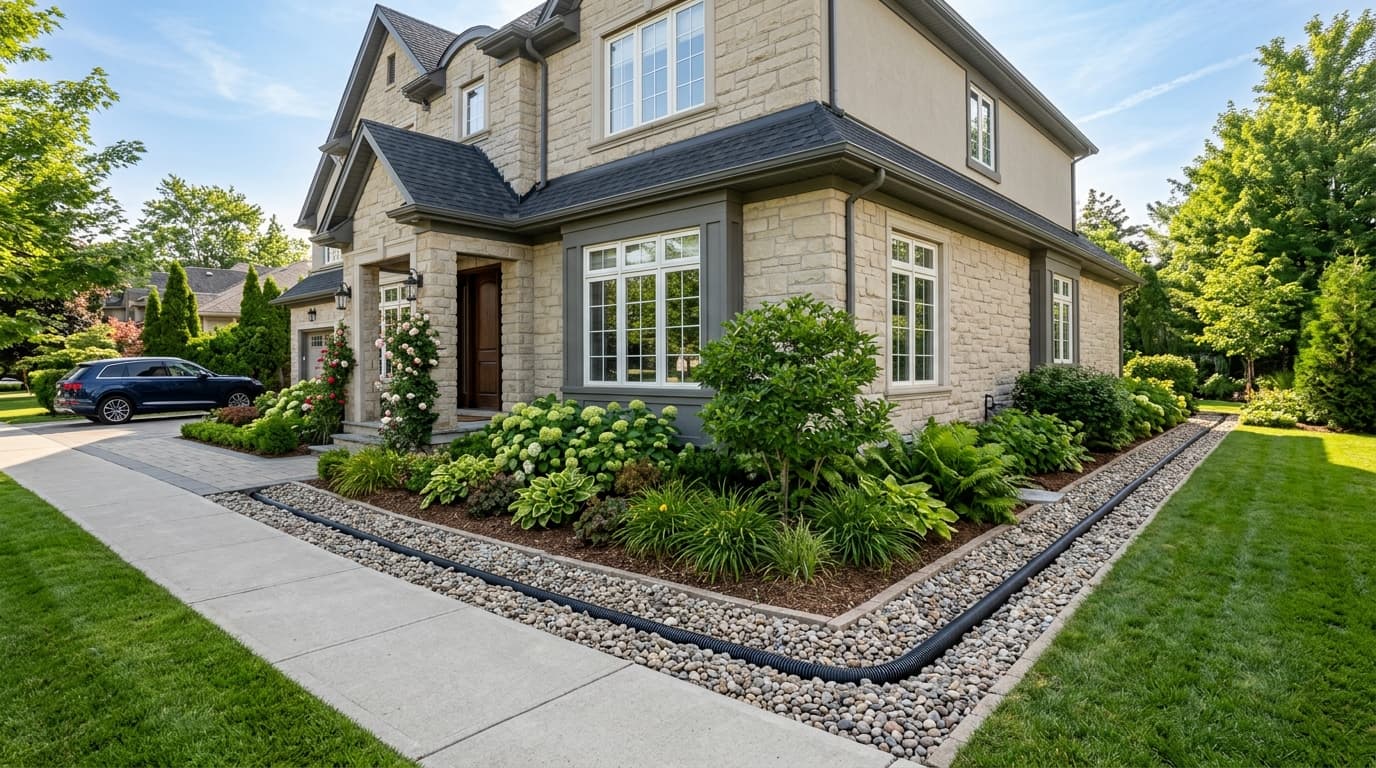Professional French drain installation
